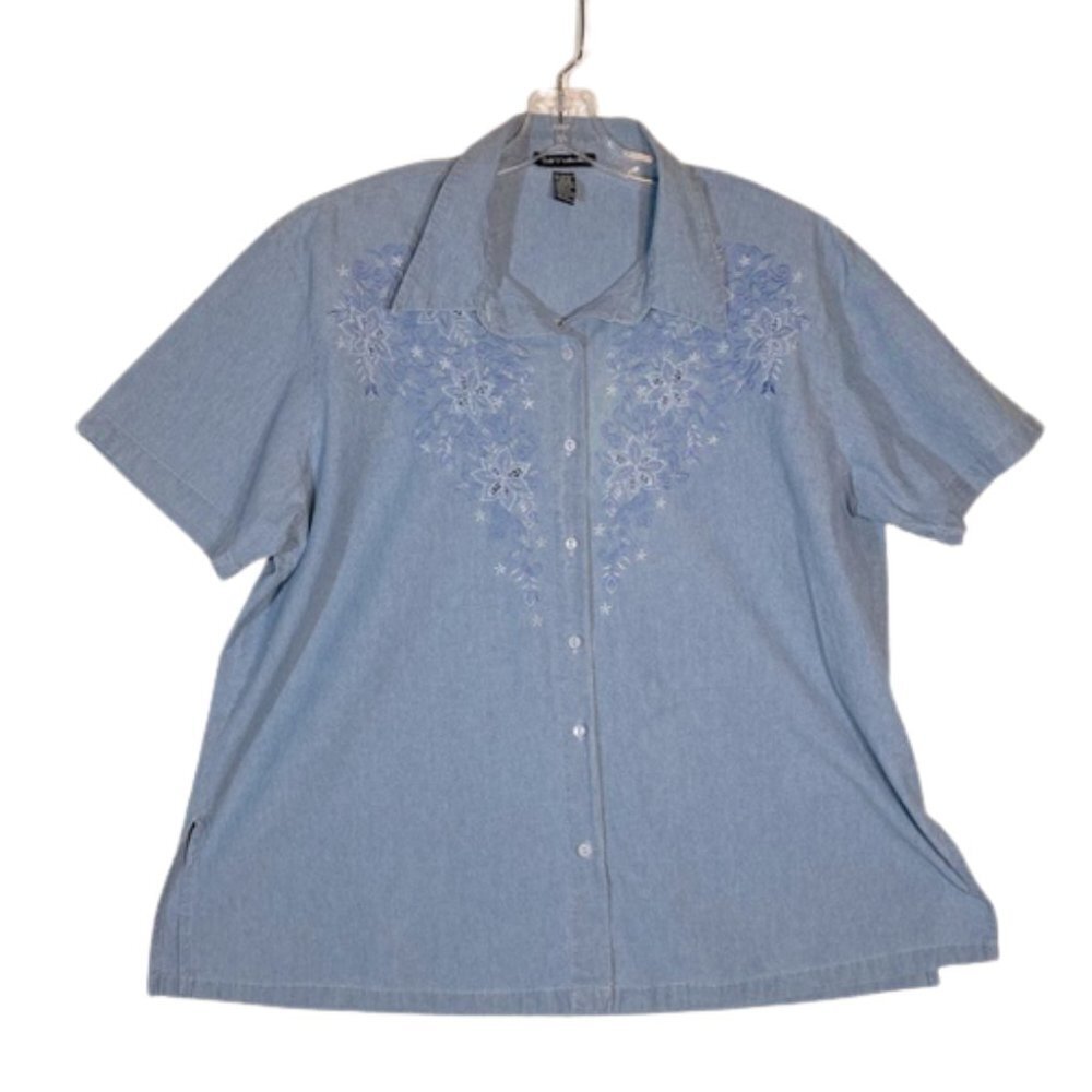 Club “z” Collection Light Blue Button-up with Embroidery 18 / 20